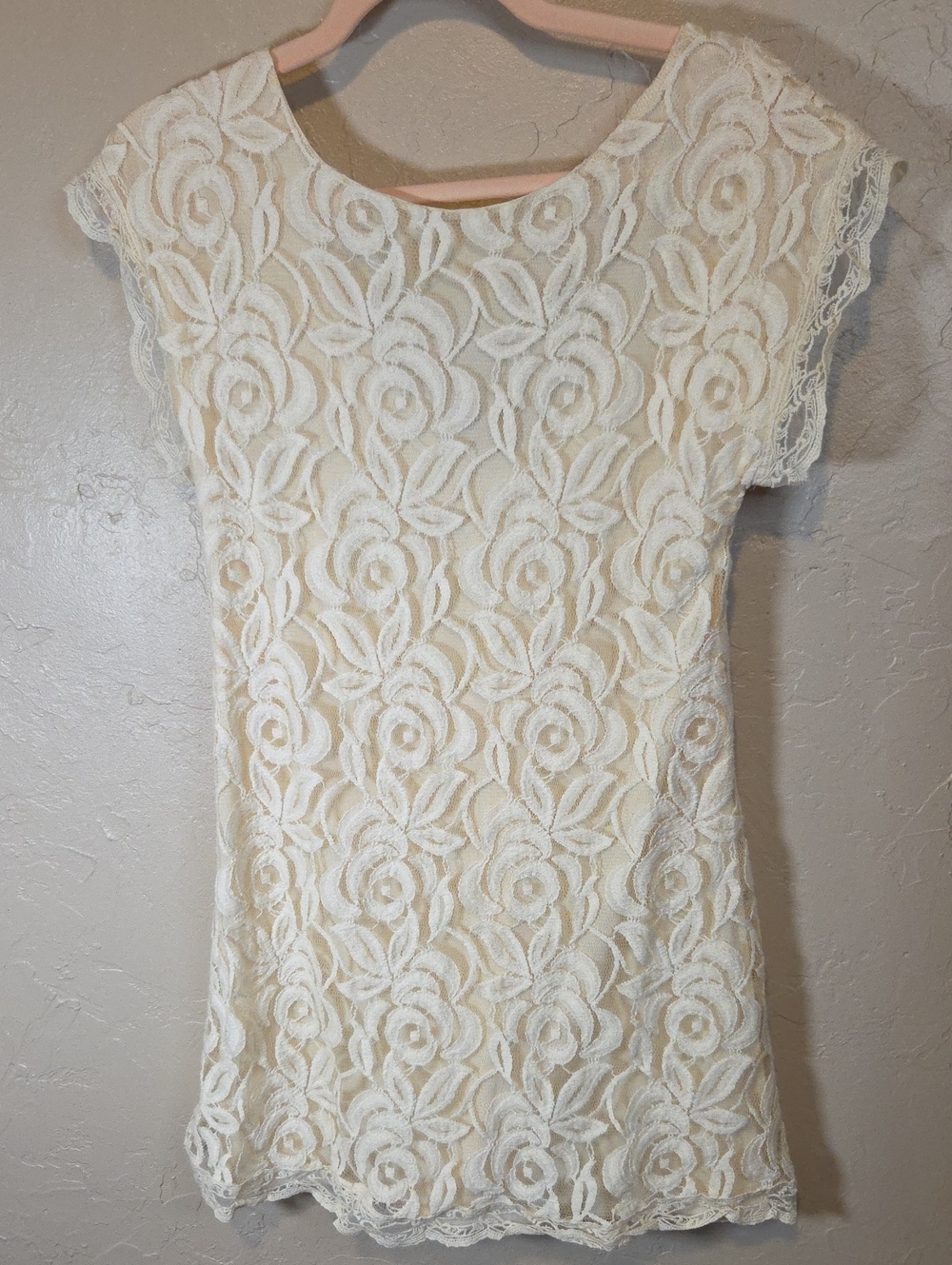 love, Fire Ivory Lace Mini Dress Size M